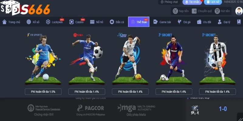 Thể thao đa dạng bộ môn hấp dẫn và tỷ lệ cược cao